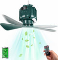 DUKUSEEK Tent Ceiling Fans for Camping Hanging, Portable Tent Fans with Light and Remote Control, Power Bank, USB Battery Operated Camping Fan with Hanging Hook for Outdoor, Car, RV