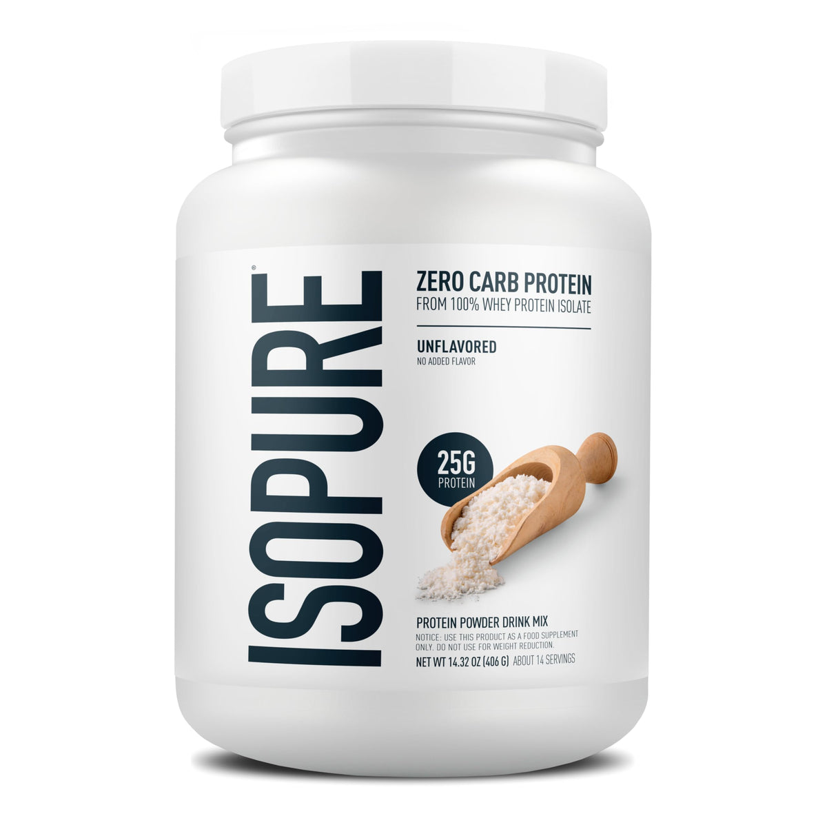 Isopure Zero Carb Whey Isolate Protein Powder, Unflavored 1 LB