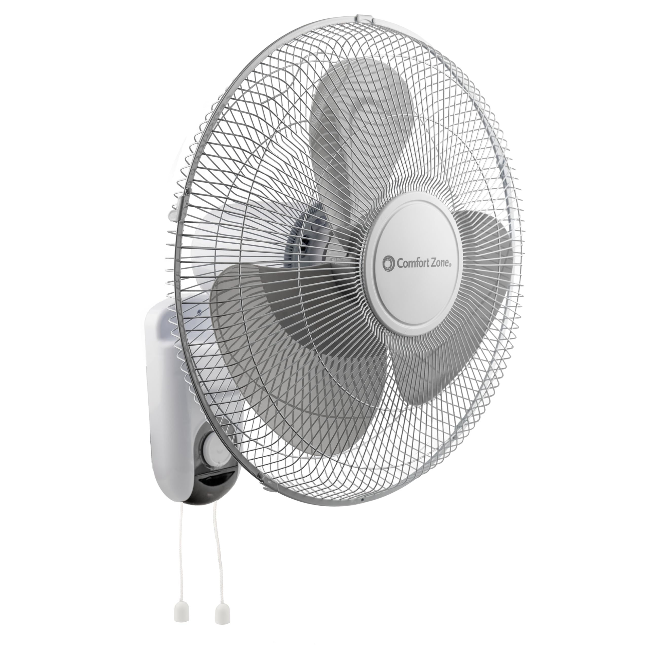 Comfort Zone Oscillating Wall Mount Fan with Remote Control, Timer, Auto Shut Off, Adjustable Tilt, Quiet, 16 inch, 3 Speed, Ideal for Home, Bedroom, Gym & Office, Airflow 14.07 ft/sec, CZ16WR