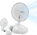Comfort Zone CZ6XMWT 6” 2-Speed Combo Clip or Desk Fan with Removable Base, Strong Clamp for Firm Grip, Suitable for Bedroom, Office, or Dorm Room, White